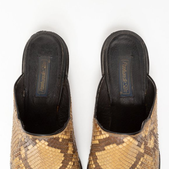 SOLD - VTG Western Snakeskin Mules by Panhandle Slim - Picture 9 of 11